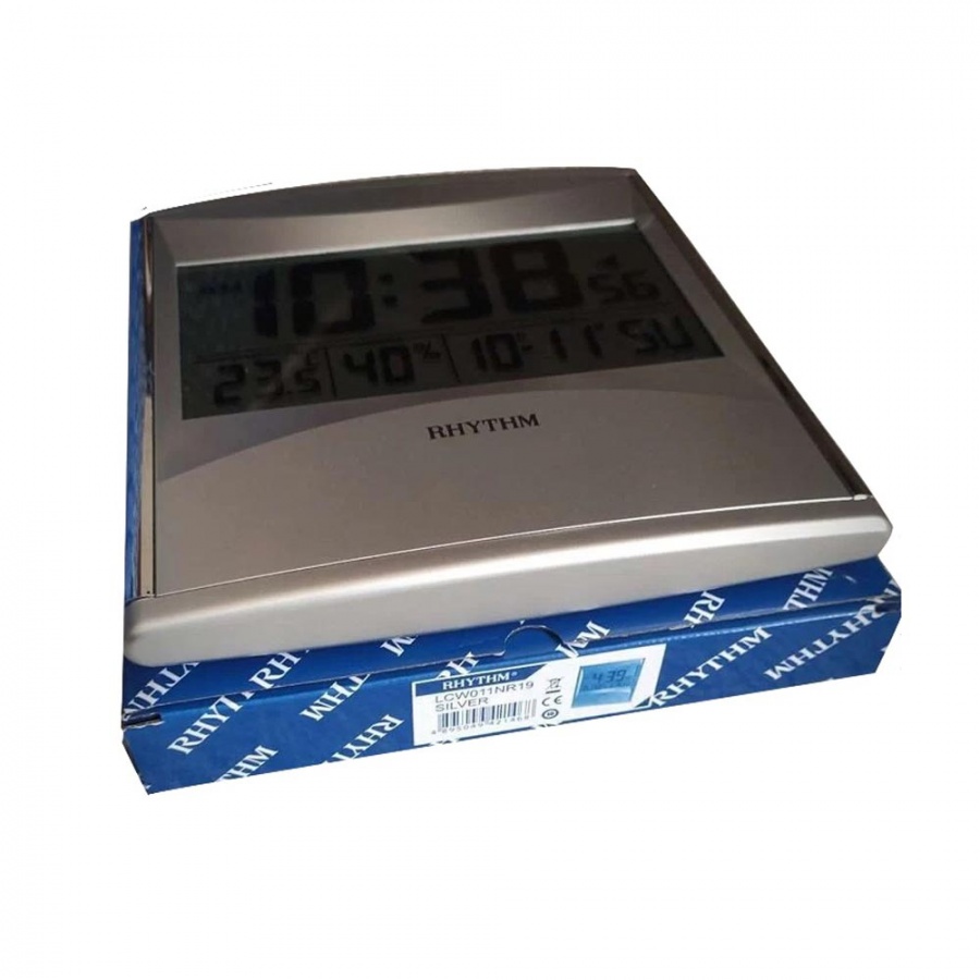 Настольно-настенные электронные часы-будильник RHYTHM LCW011NR19 с термометром и гигрометром