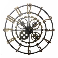 Настенные часы Династия 07-027 Большой Скелетон Арабский Патина-2