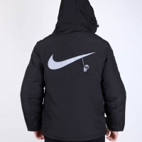 Куртка мужская зимняя утепленная Nike, черная, с капюшоном, размер 48-56