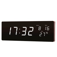 Сетевые настенные часы 2512 White со светящимся табло и термометром