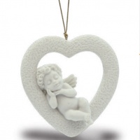 Статуэтка-подвеска Nadal 736937 Орнамент спящий ангел в сердечке