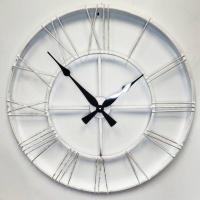 Настенные часы GALAXY DM-100-White-PS с серебристой патиной