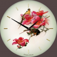 Настенные часы из стекла Династия 01-012 "Птички"