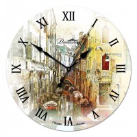 Настенные часы из стекла Династия 01-093 "Улица в Венеции"