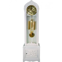 Напольные кварцевые белые часы Sinix 509 ESW (склад)