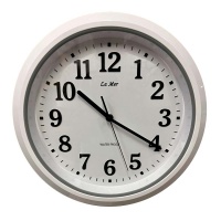 Настенные влагостойкие часы La Mer LM-362 White